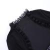 Dark Spring/Summer Lace Bell Sleeve Casual Black Cardigan Top