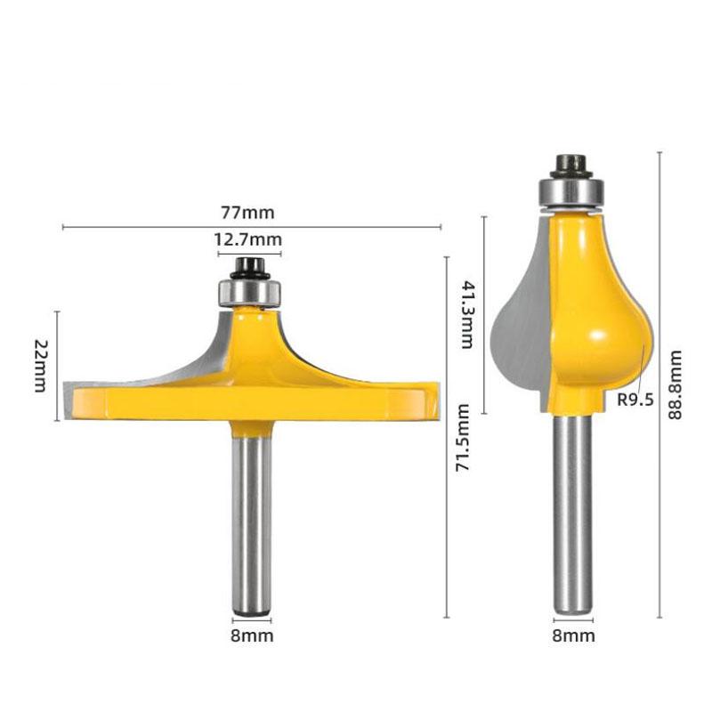 Set de biți de frezat cu balustradă de cuțit standard/flaut 2 buc. Unelte de tăiere pentru prelucrarea lemnului 8mm 12mm 1/2 inch tijă