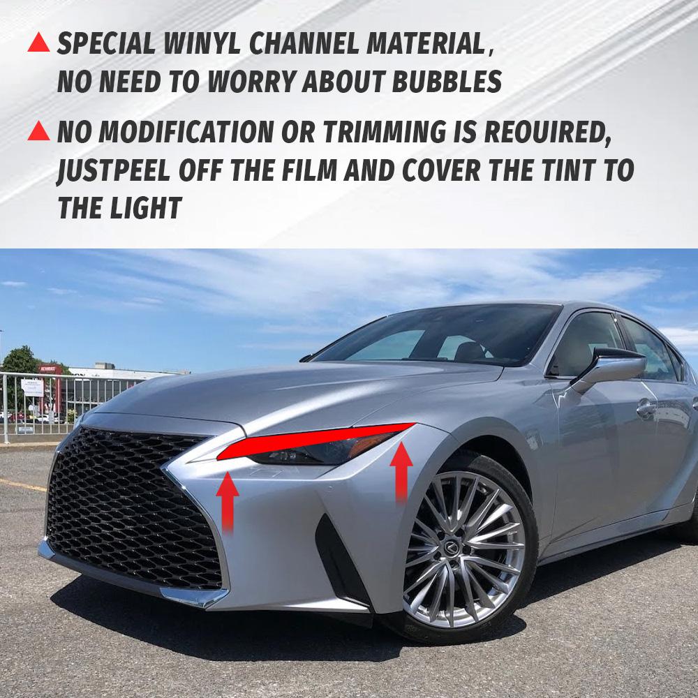 For 2025 2025 2025 2025 2025 LEXUS IS350 IS300 IS500 RED Headlight Drl Headlight Decal Tint Overlay Vinyl Ppf Car Accessories