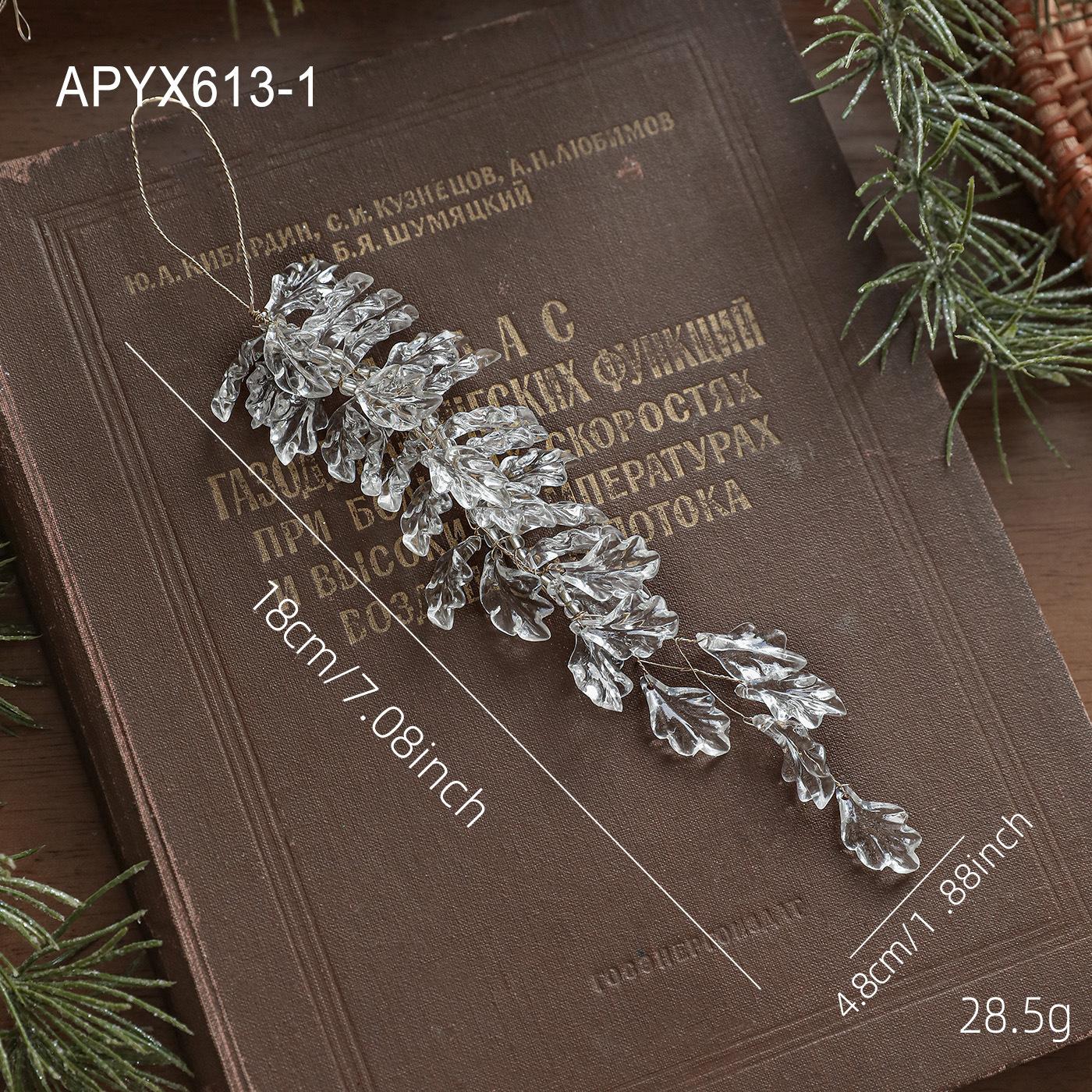 

Acrylic Christmas Ornaments For Tree Hanging, Leaves Design Holiday Decorations, Clear Modern Style Pendant For Festive Decor