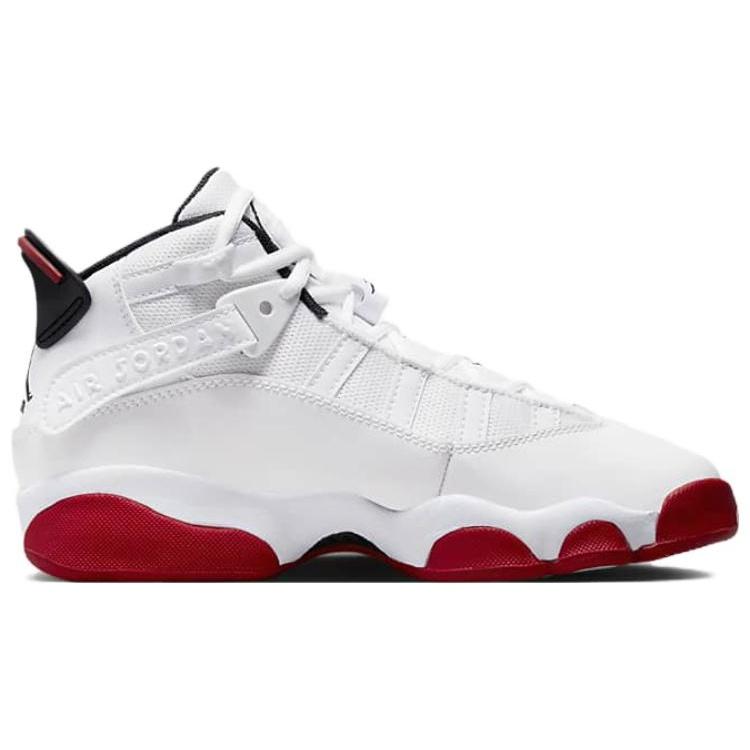 (GS) Air Jordan 6 Rings 'White University Red' Kids' 323419-160
