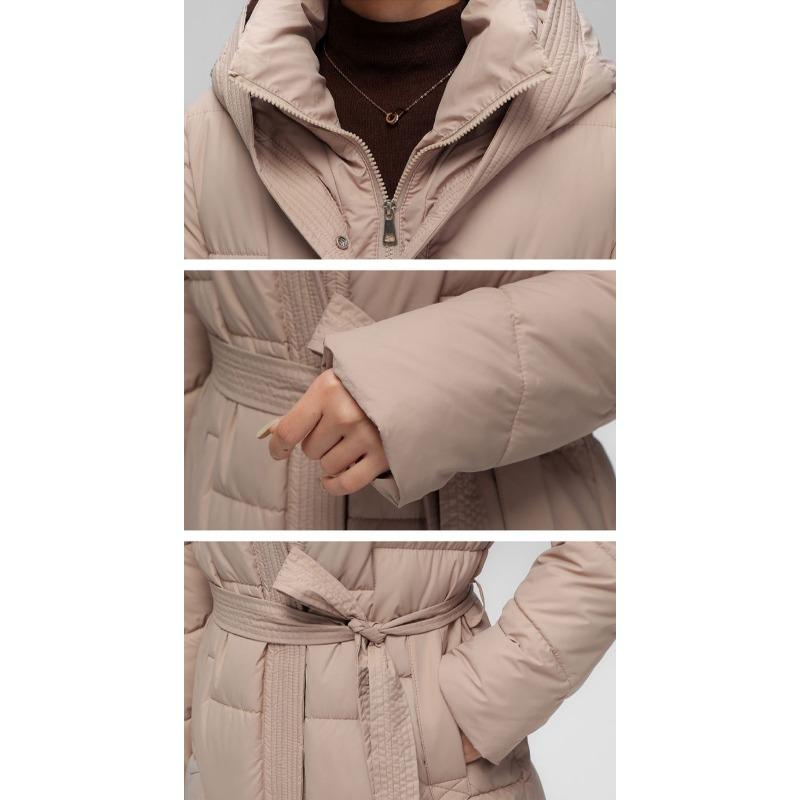 Зимняя мода повседневные ветрозащитные пуховики женские средней длины стили хлопковая — фото 4