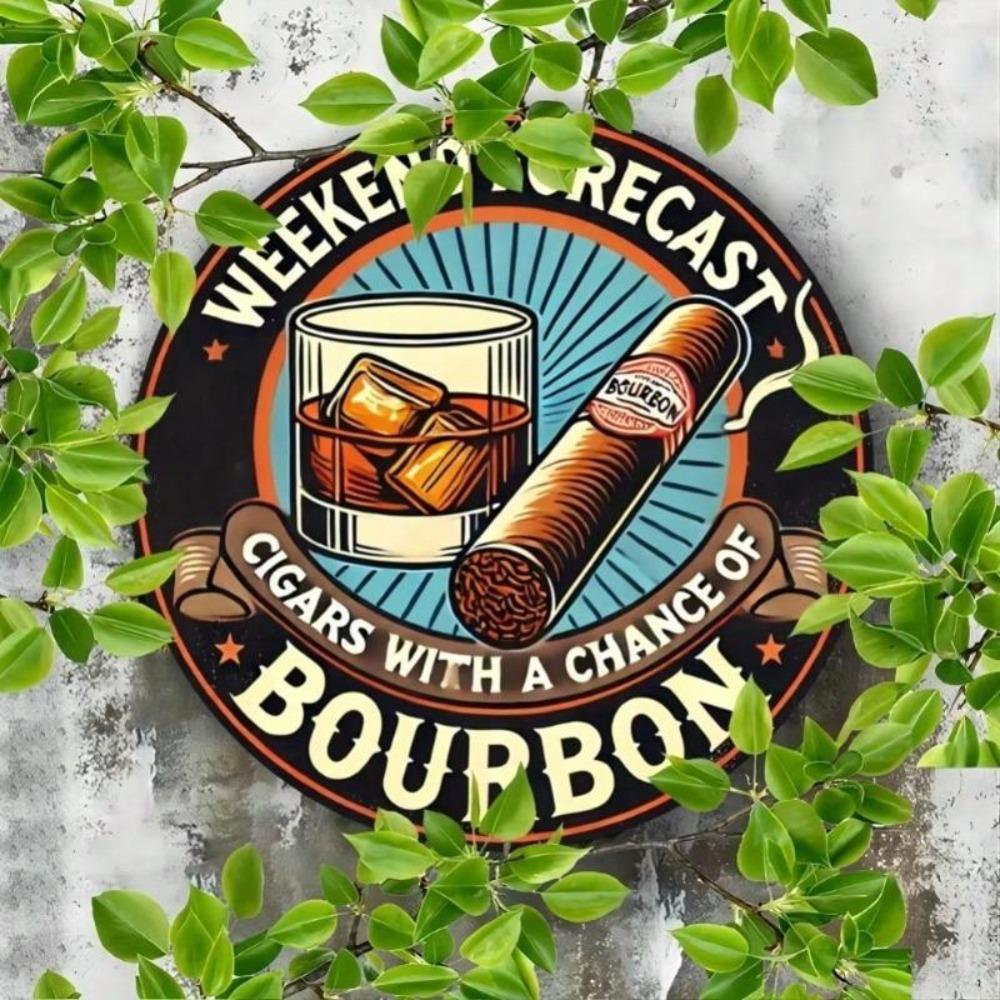 Vintage Metal Tin Sign Garage Bar Decor Retro Weather Forecast Art