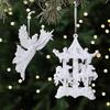 White Christmas Tree Ornaments: Five-Pointed Star & Snowflake Design, Hot-Selling