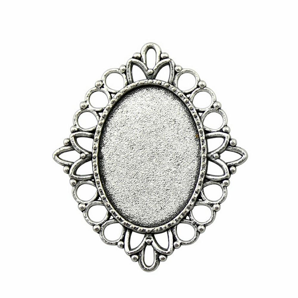 10 Stück 18x25mm Innenmaß Antik Silber Plated 31 Stile Cameo Cabochon Basis Fassungen Anhänger Halskette Zubehör