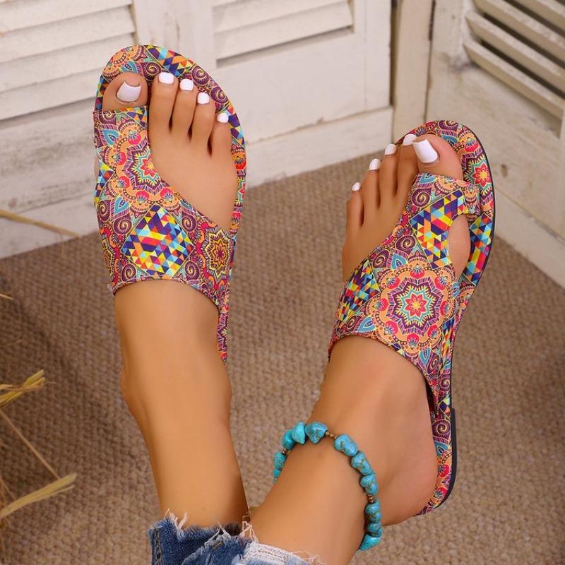 Women Slippers Bohemian Flower Pattern Sandals Casual Lightweight Shoes Flip Flops Big Size Slippers Home Slides Women
