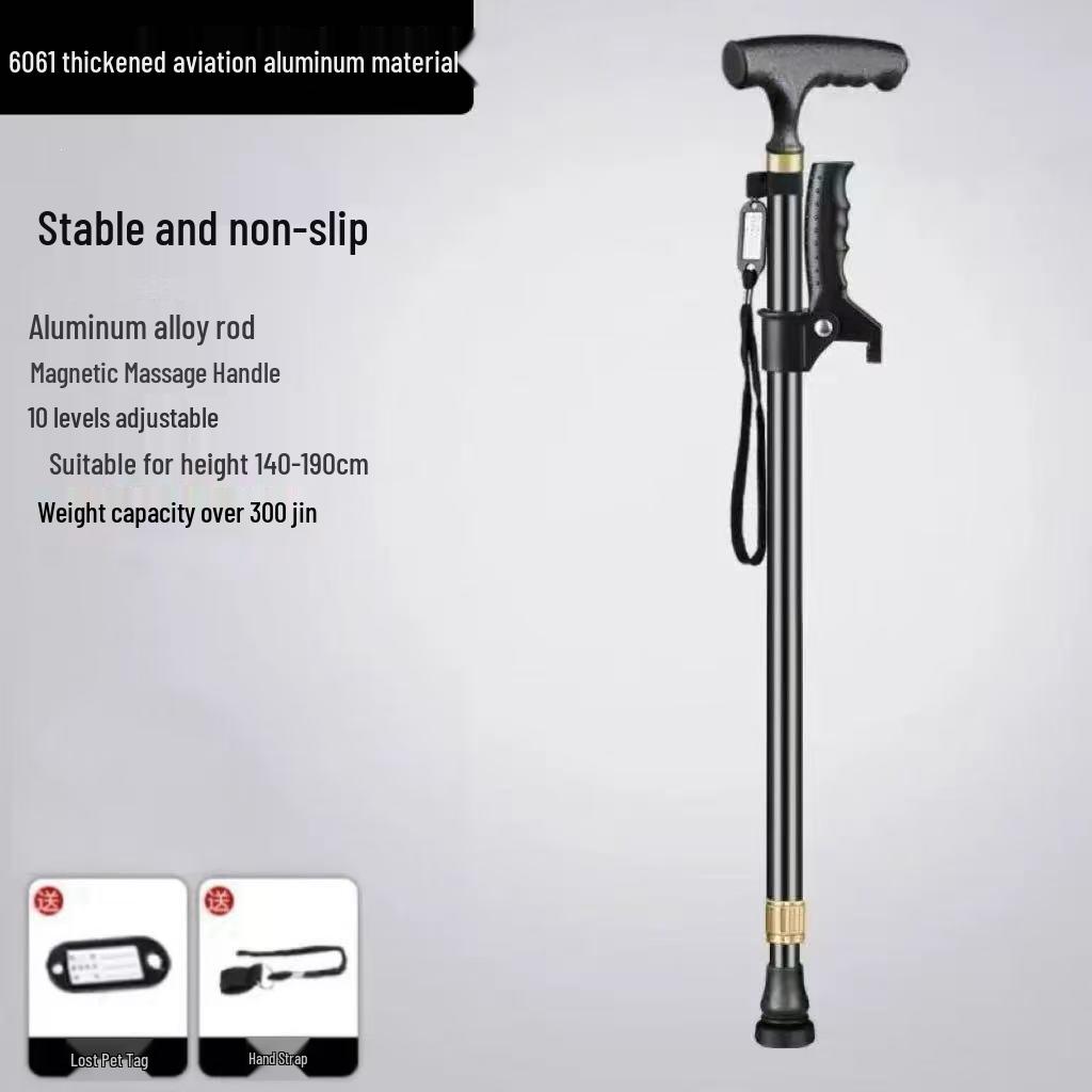 Folding Telescopic Walking Cane: Non-slip, Anti-fall, Lightweight Stick for Seniors & Patients