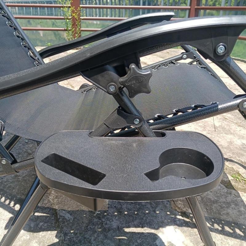 Clip On Sides Recliner Cup Table Tray Lounges Chair Cup Holder Tray with Mobile Phone Slot Cup Holder Slot & Snack Tray