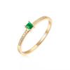 Diamond-Encrusted Emerald Green Zirconia Open Ring - Women's 2022 Trendy Light Luxury Adjustable Fashion Accessory