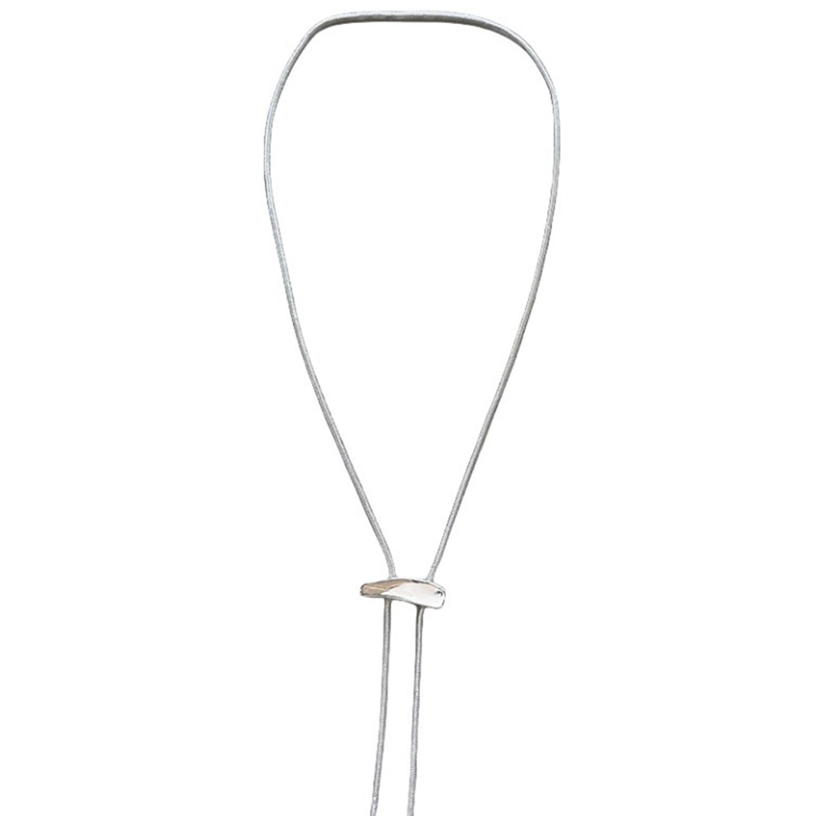 

Модное ожерелье-цепочка с пулл-цепочкой, регулируемая длина, цепочка для ожерелья, сплавная текстура, подарок для любителей моды серебряный