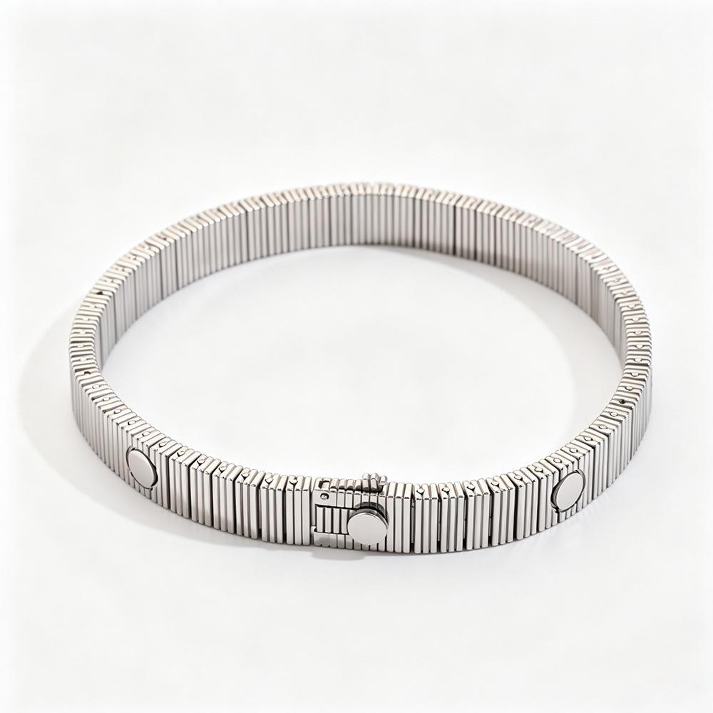 Classic titanium steel one-word bracelet retro