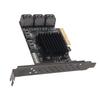 PCIE SATA Card Easy To Expand PCIE To SATA Expansion Card Support Hot Swappable 8 Port LED Indicator Light for PC for Windows