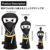 Golf Club Head Cover Ninja Specification Golf Wood Cover Set Golf Driver Cover Fairway Hybrid Head Cover Made of High Quality Leather For Women and