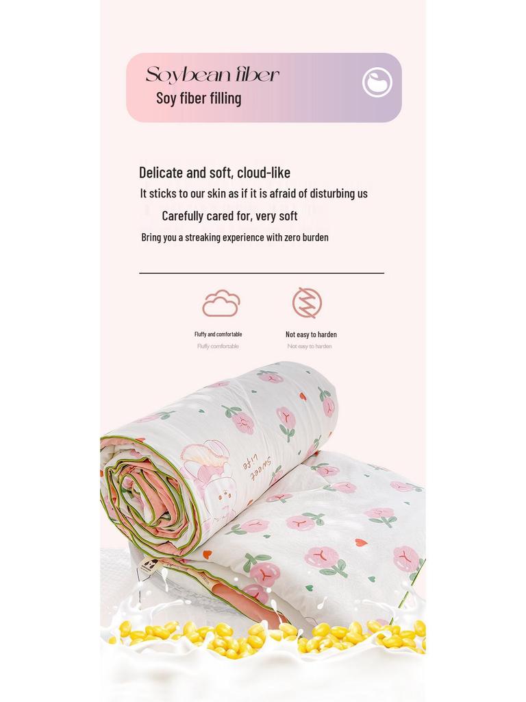 Letní prošívaná přikrývka z dvojité gázy - Bavlněná třída A, praná, pro koleje a klimatizované místnosti