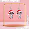 Cross-border new cute meerkat earrings, wearing a Christmas hat, Christmas gift design sense cartoon animal earrings