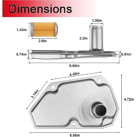 33010-JF015 Transmission Oil Filters with Pan Gasket Fit For 2012-2019 Sentra Versa Note Maxima Swift Spark Replaces# 31726-28X0A 31726-3JX0A RE0F11A