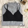 New rabbit ear cup seamless floral summer thin breathable small breast no steel ring bra