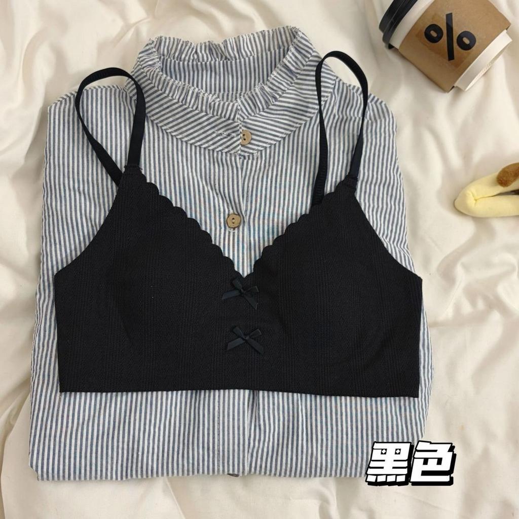 New rabbit ear cup seamless floral summer thin breathable small breast no steel ring bra