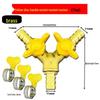 Brass Y-Type Gas Hose Three-Way Valve Connector with 4-Point Ventilation Ball Valve Switch.