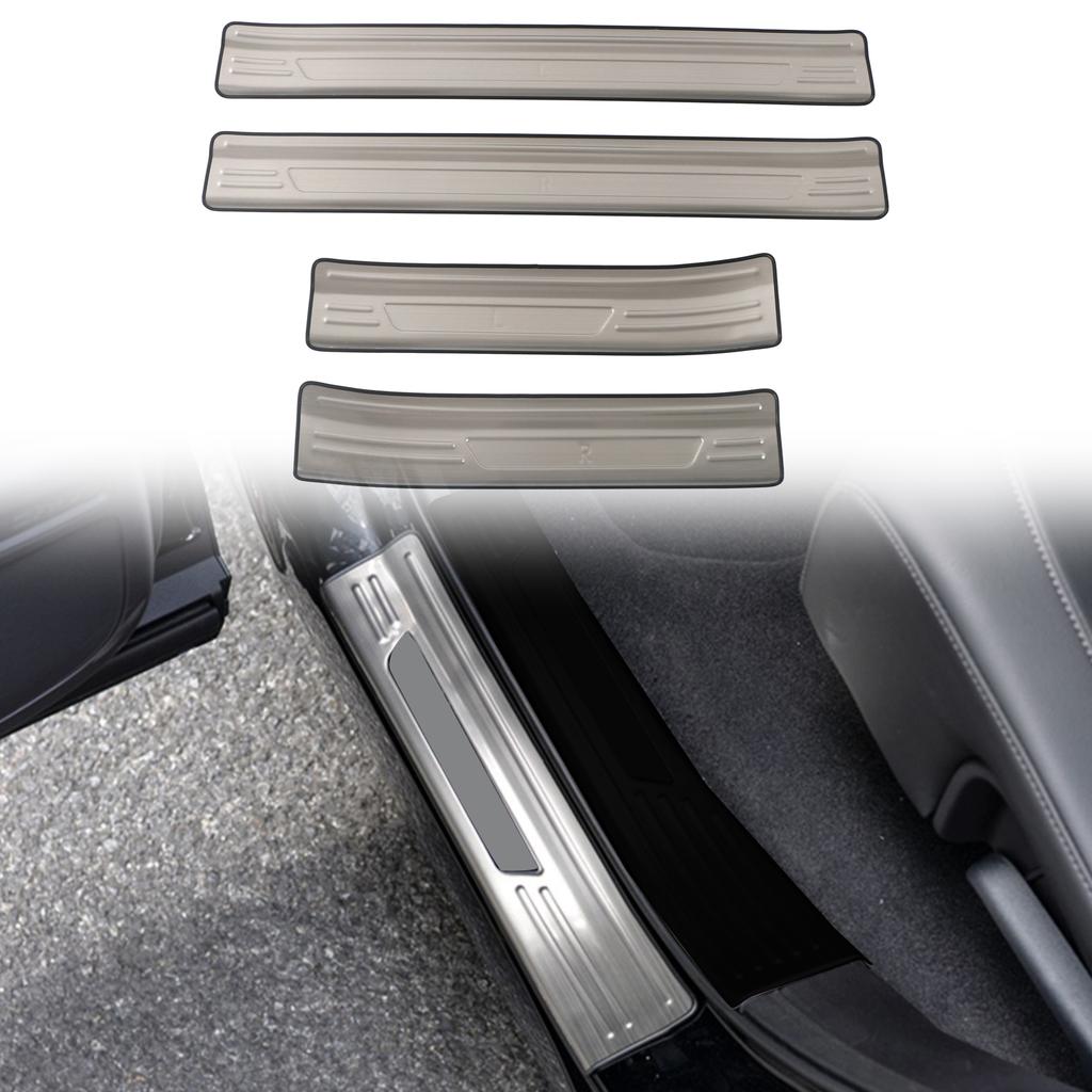 For Honda CRV CR-V  2024 Car Accessories Stainless Steel Silver Black Inner&Outlet Door Scuff Plate Threshold Cover 4pcs