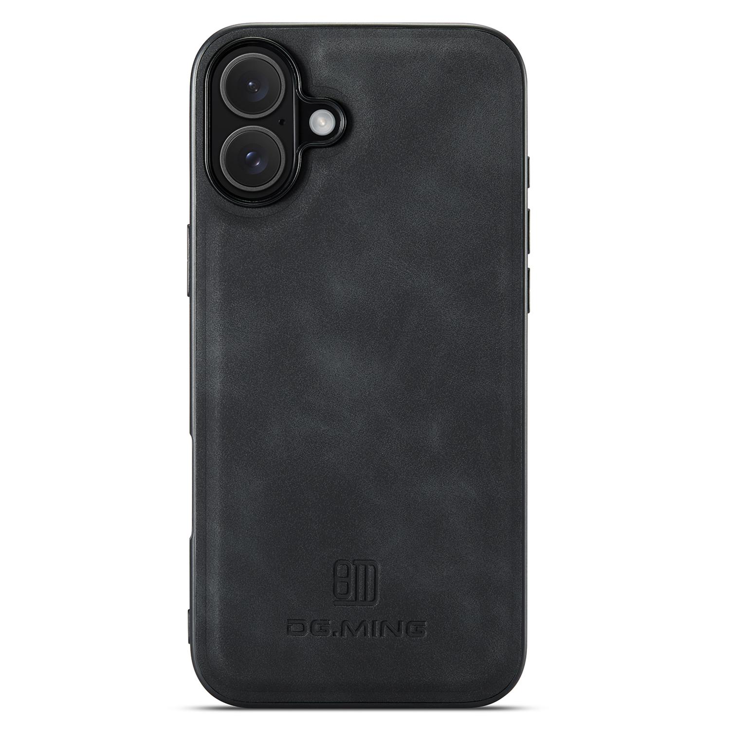 DG.MING For iPhone 16 Case PU Leather+PC+TPU Hybrid Phone Cover A