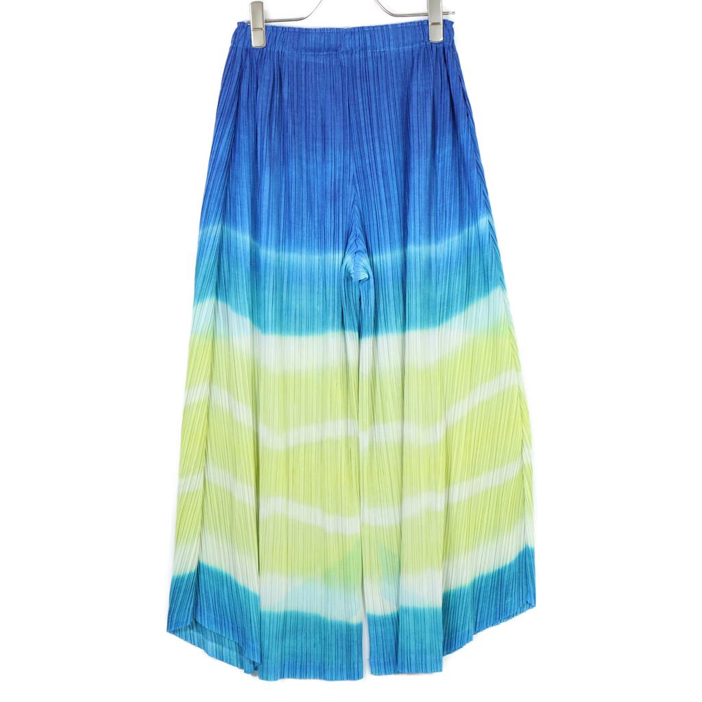 PLEATS PLEASE PP73-JF764 17AW Blue x Yellow All-Over Print Wide Pants Bottoms 3 Blue x yellowUsed