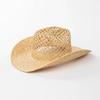 Raffia Straw Cowboy Hat Unisex Outdoor Travel Sun Protection Beach Western Style Straw Hat  Sombrero Cowboy