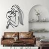 1 PC of Couple Lovers Kissing Long Hair Lady Metal Wall Art - Modern Home Decor for Bedroom, Living Room, or Bathroom.