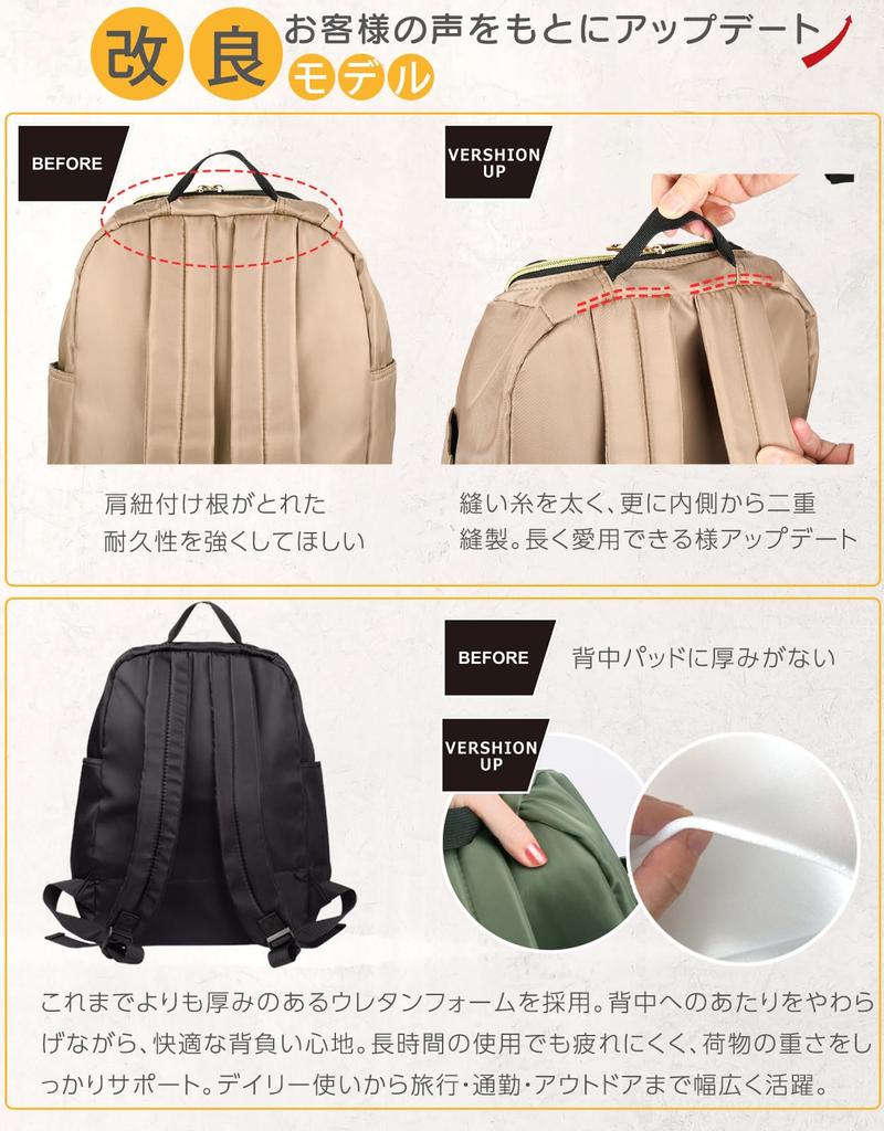 Lelotte Large Capacity Insulated Backpack for Shopping and Camping Women's Water-Repellent (Orange)