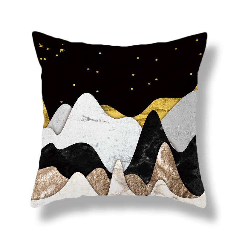 45X45CM Creative Hand-painted Natural Scenery Cushion Cover Sofa Office Seat Cushion Cover Creative Ornaments Home Decoration