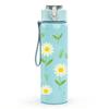 1PC Simple White Daisy Flower Group Print 750ml Color Plastic Sports Water Bottle Leakproof Flip Straw Lid Suitable for Sports Office Home Use