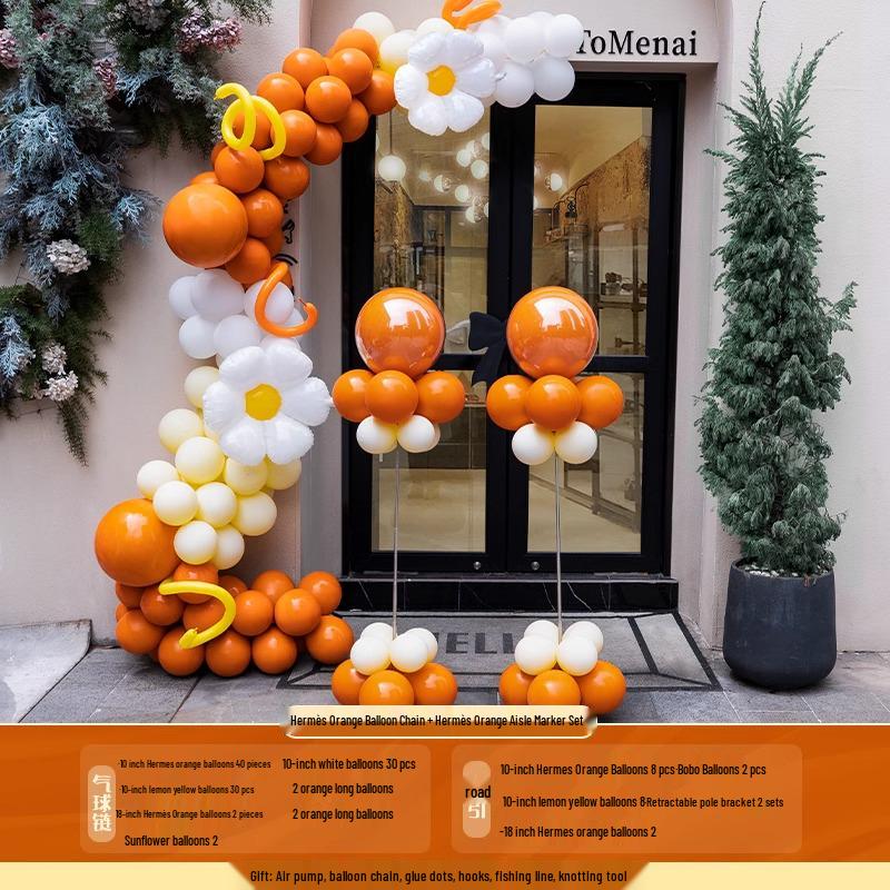 Graduation & Event Balloon Arch Decoration for Yoga Studio or Storefront Background