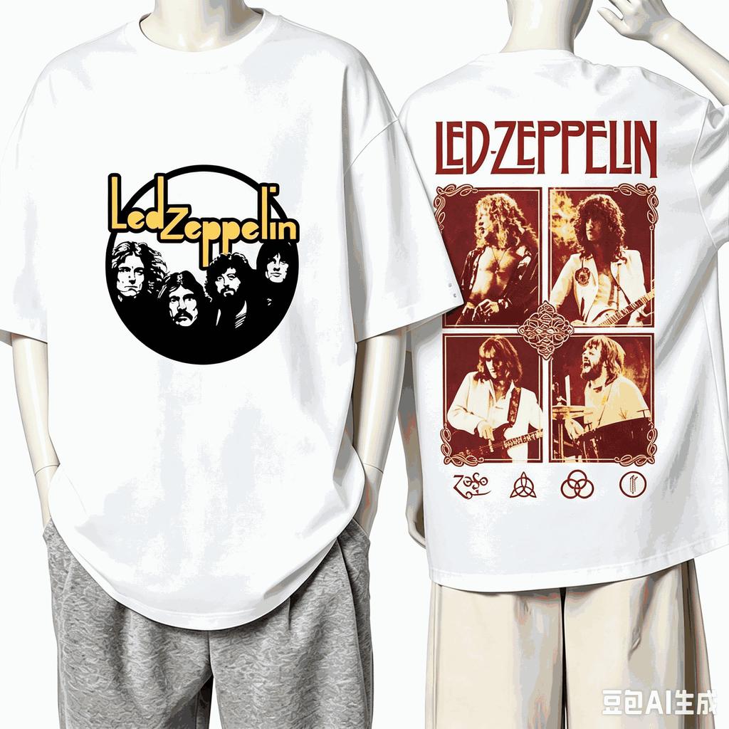 Led Zeppelin Voor Fan Cadeau T-shirt Unisex Unisex Harajuku Oversized Unisex Korte Mouw Streetwear Hoge Kwaliteit Koppels Hoge Kwaliteit