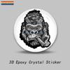 3D Creative Epoxy Dome Car Sticker Gorilla Gorilla Smoking Gorilla with Glasses PVC Car Motorcycle Helmet Laptop Vinyl Decal