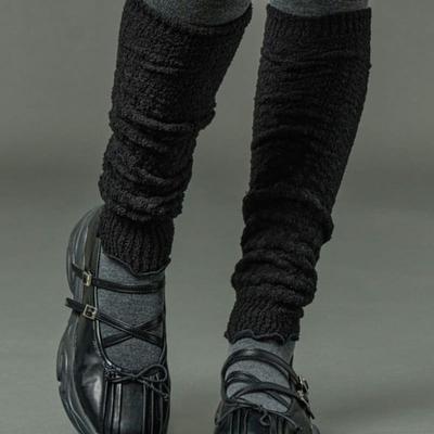 CITYPOPZ [CP] Fogny Knit Warm Leg Warmer Socks [BLACK]