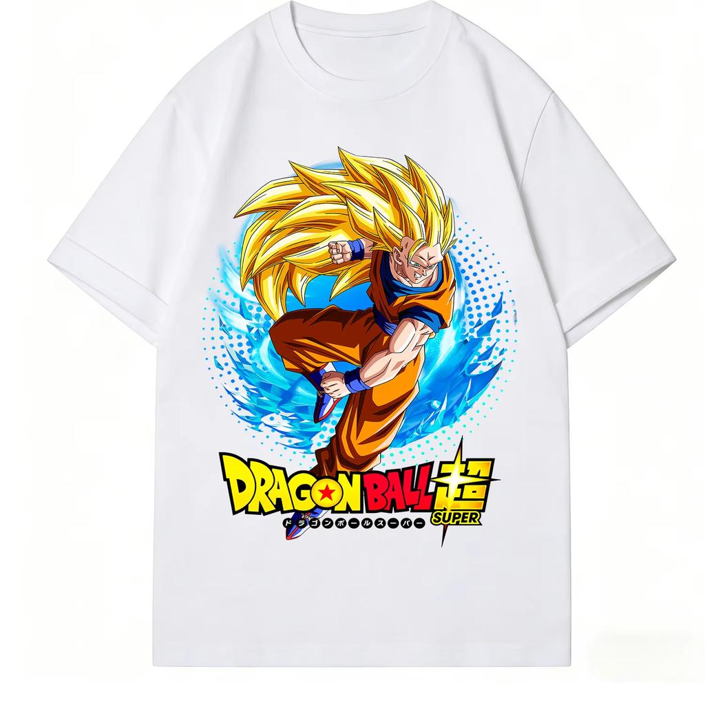 Dragon Ball Vintage Super Saiyan Goku Print Top pure Cotton Unisex TShirt Unisex High Quality Casual Streetwear 2026 Summer Tee