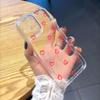 Red Hand-Drawn Hearts Lucency Phone Case for IPhone 14 15 16 13 12 11 17 Pro Max 12 13 Mini Soft Cover