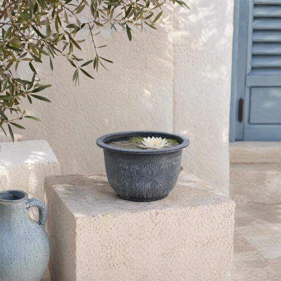 Large Plant Pot, Retro Flowerpot with Drainage Hole, Fruit Tree Water Lily Planter for Indoor Outdoor Plants Patio Garden Decor