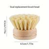 Horsehair Replaceable Pot Brush Long Handle Detachable Pot Brush Natural Loofah Soft Hair Pot Brush Coconut Brown Cleaning Brush