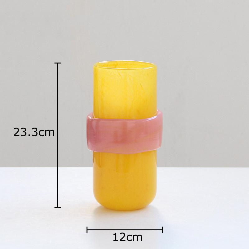 Thickened Stained Glass Vase Handicrafts Flower Pots Table Decoration Flowers Arrangement Floral Vases Room Aesthetic Decor