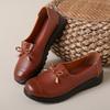 2025 Mom Shoes Spring Autumn Edition Leather Shoes Soft Bottom Soft Surface Anti Slip Women's Shoes Comfortable Elderly Loafer