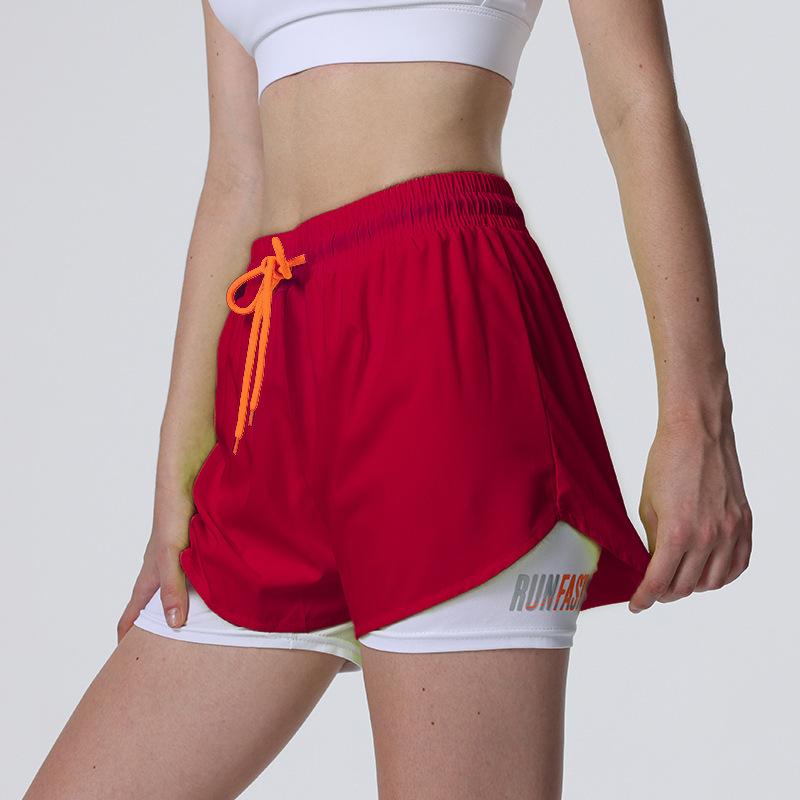 Pantaloni Scurți Sport Femei Vară Hot Pants Alergare Nocturnă Anti-alunecare Pantaloni Yoga Casual Uscare Rapidă Respirabil Fals Două Perechi de Pantaloni Fitness