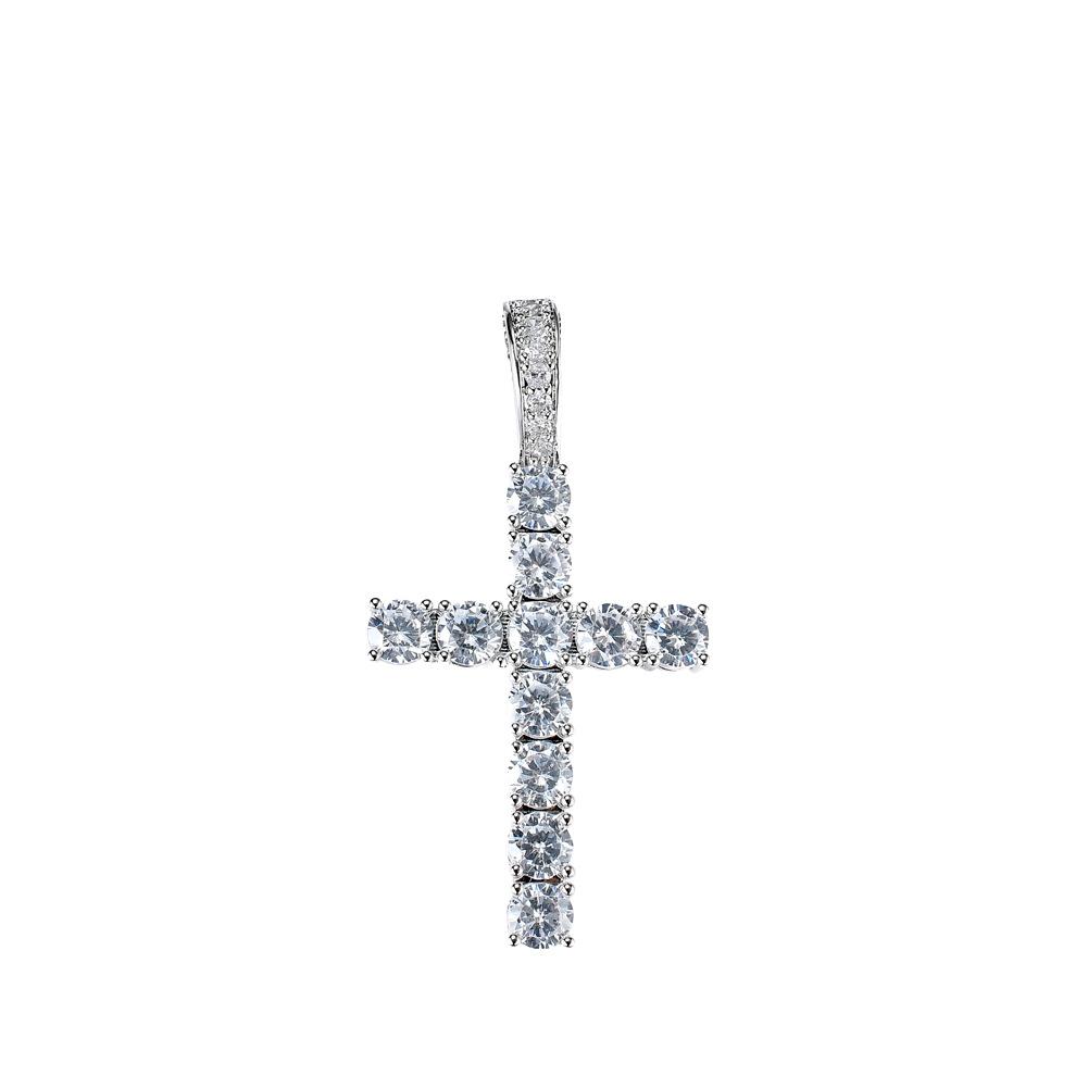 Copper European American Hip Hop Zirconia Ankh Cross Men's Necklace