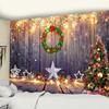Crystal Christmas Tree Tapestry Xmas Art Wall Hanging Tapestry Christmas Lighthouse Snowflake Home Room Decoration Gift