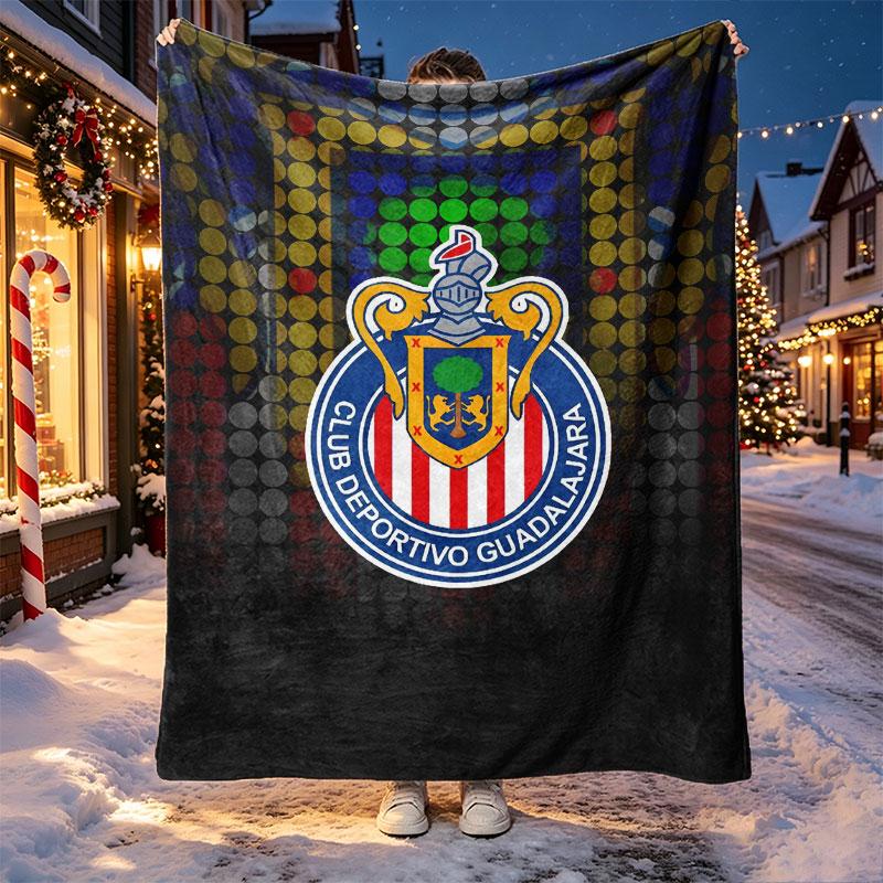 Club Deportivo Guadalajara Pattern Blanket for Home Decoration, Bed, Sofa, Car Travel, Camping, Suitable for All Seasons, Birthday Christmas Gift