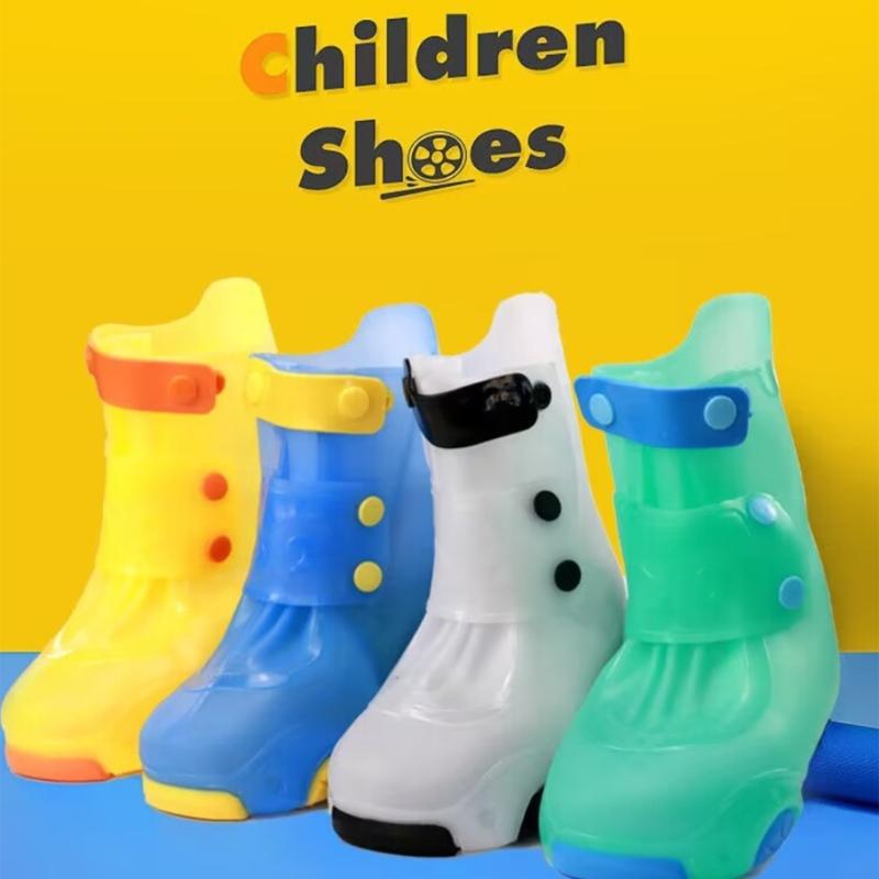 Children Rain Shoe Cover Waterproof Rainproof PVC Galoshes Anti Slip Rain Boot Covers For Toddler Kid Outdoor Activity