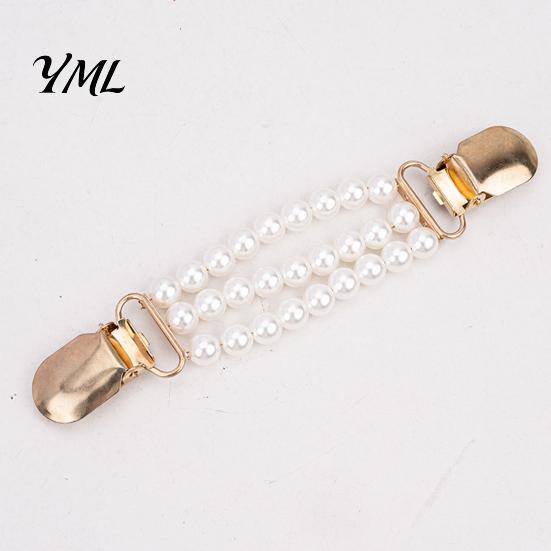 Pearl Embellished Dress Clip Vintage Sweater Clips for Women Girls, Retro Faux Pearl/Floral Cardigan Clips, Elegant Collar No Sew Waist Adjuster