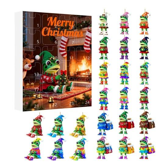 

Seasonal Advent Calendar Resist Frog Design 24-Day Countdown Festive Family Activity Calendar Festive Atmosphere Enhancer B