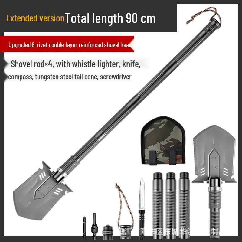 Outdoor Multifunctional Entrenching Tool: Thickened Fishing, Military Shovel for Chopping, Sawing, and Camping
