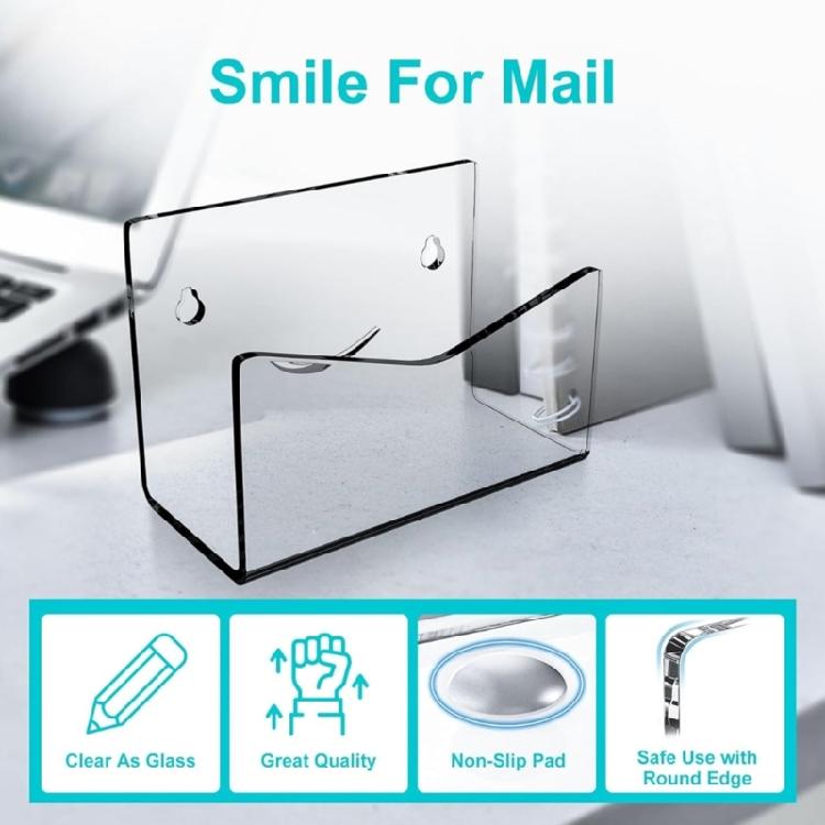 Acrylic Envelope Container Mail Organizer Wall Mounted Letter Sorter for Offices